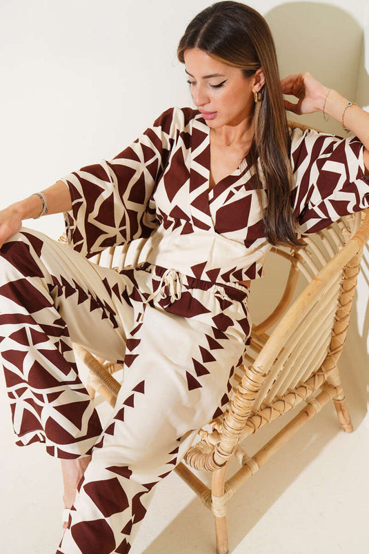 Beli Gipeli Crop İkili Takım Kahve