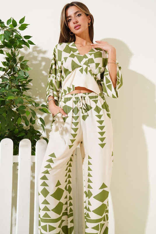 Waist Gipeli Crop Two Piece Set Green