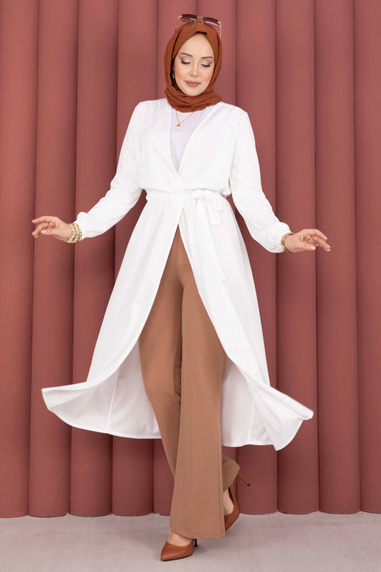 Kimono Modesto Con Cintura 5587 Bianco