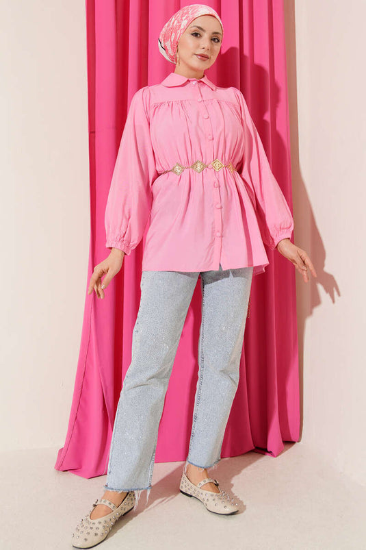 Buy Shirt with Elastic Detail Pink