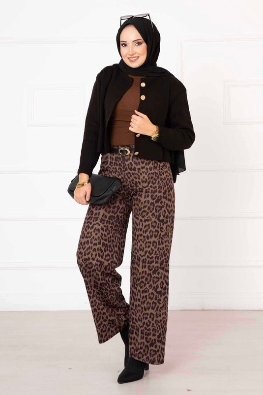 Leopar Desenli Pantolon