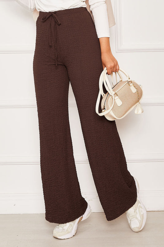 Pantalon bulle à taille élastique marron