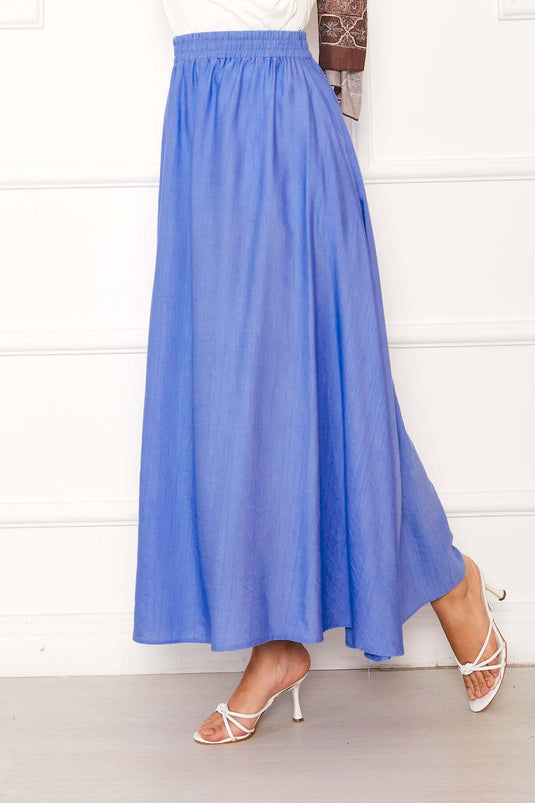 Jupe à taille élastique et poches détaillées bleu bébé