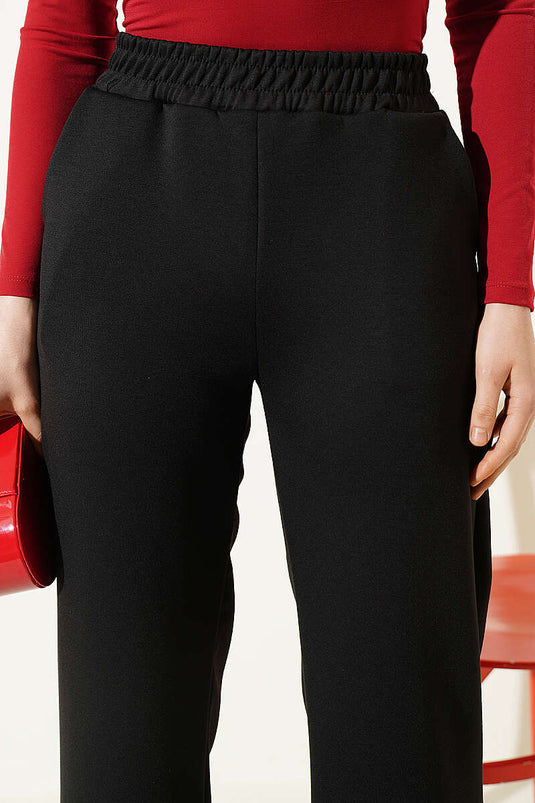 Buy Black Elastic Waist Pocket Pants