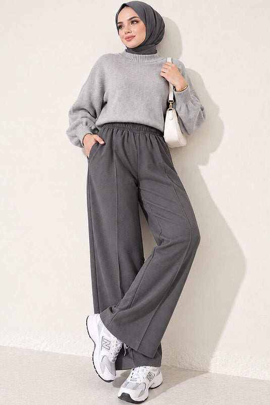 Pantaloni Dabıl Elasticizzati Grigio Fumo