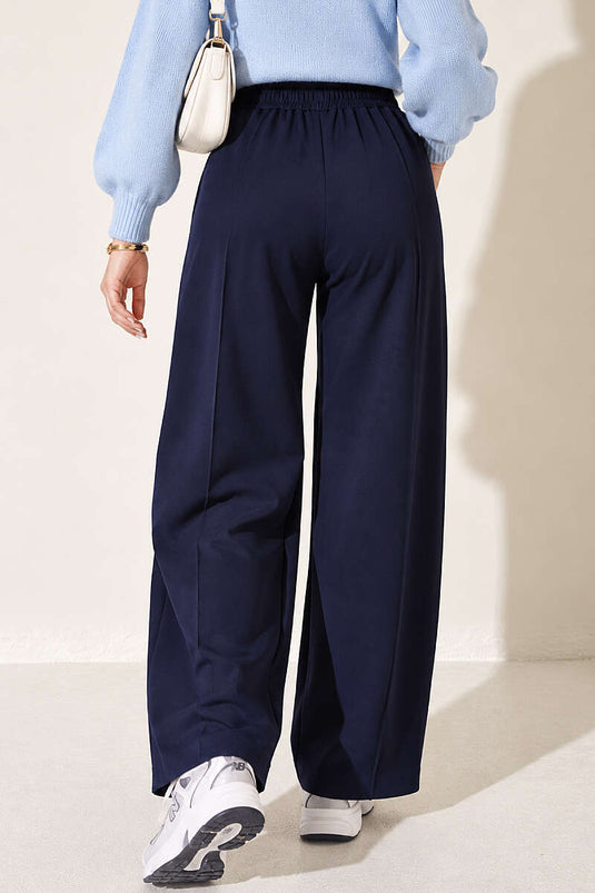 Elasticated Navy Dabıl Pants