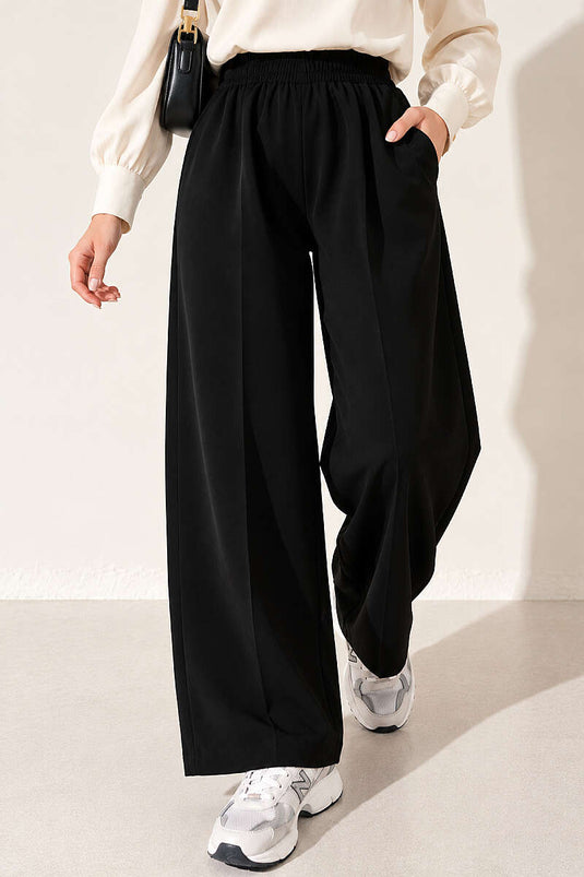 Pantalones Dabıl Negros De Cintura Elástica