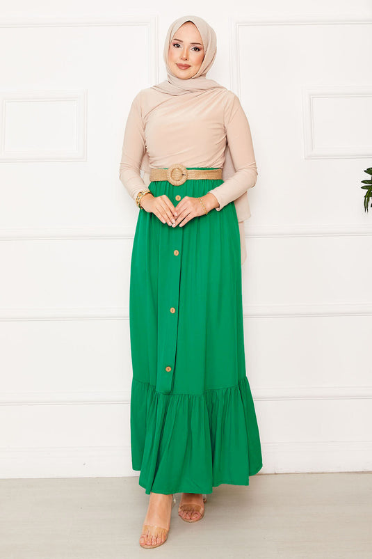 Modischer Rock Mit Elastischer Taille Und Knopfdetail Von Benetton