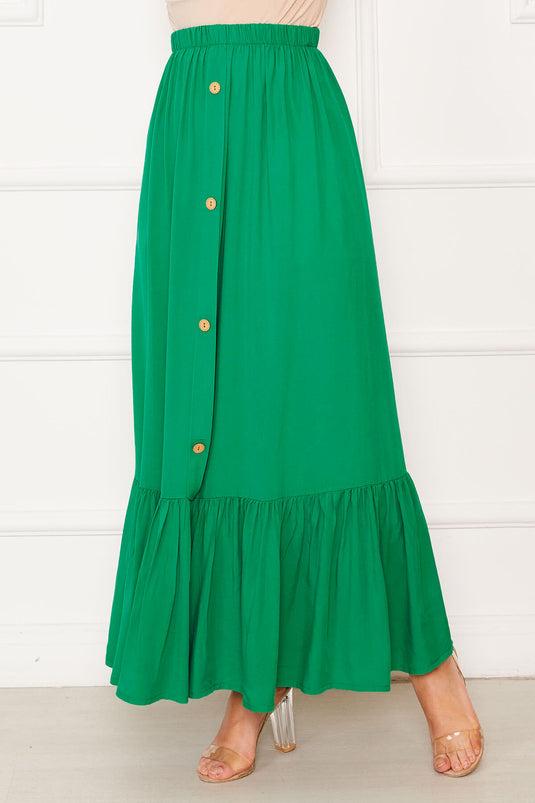 Modischer Rock Mit Elastischer Taille Und Knopfdetail Von Benetton