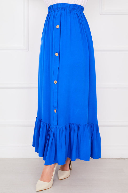 تنورة حجاب مفصلة بأزرار وخصر مطاطي من ساكس