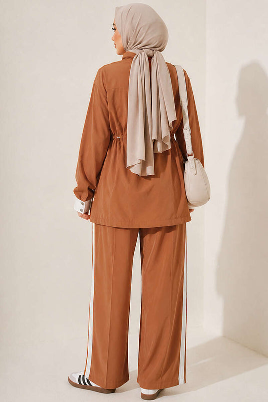 Beli Lastikli Garnili Tensel İkili Takım Camel