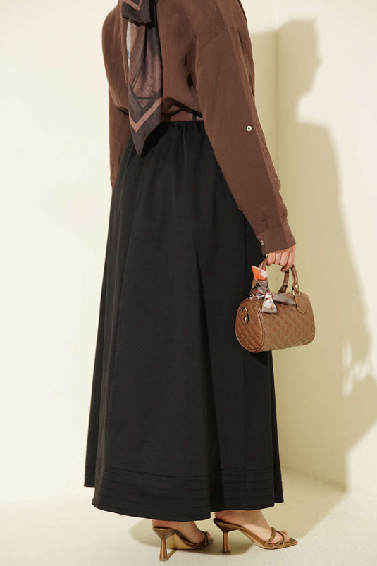 Buy Black Flared Skirt with Elastic Belt