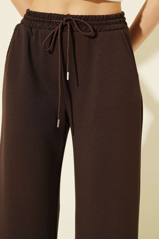 Buy Elastic Waist Trousers Brown