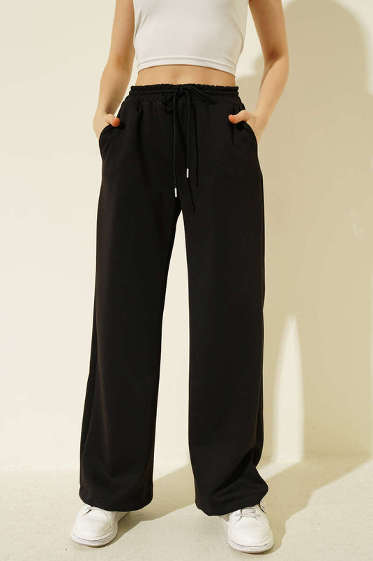 Beli Lastikli Loyşa Pantolon Siyah