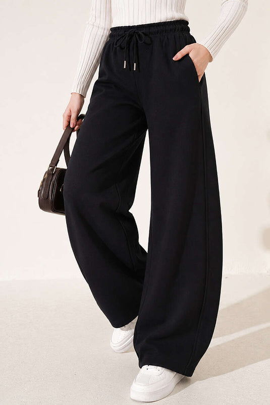 Beli Lastikli Oversize Pantolon Siyah