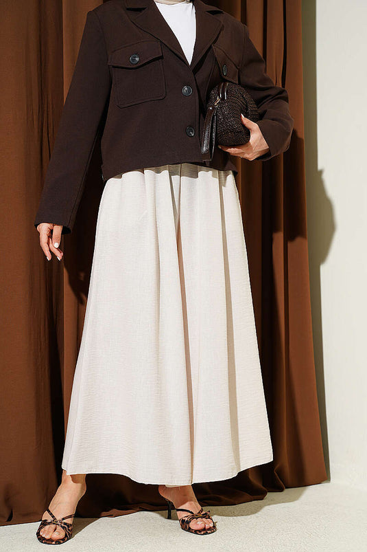 Pantalone Gonna con Elastico Beige