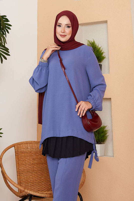 Elastic Waist Pleated Underwear Black