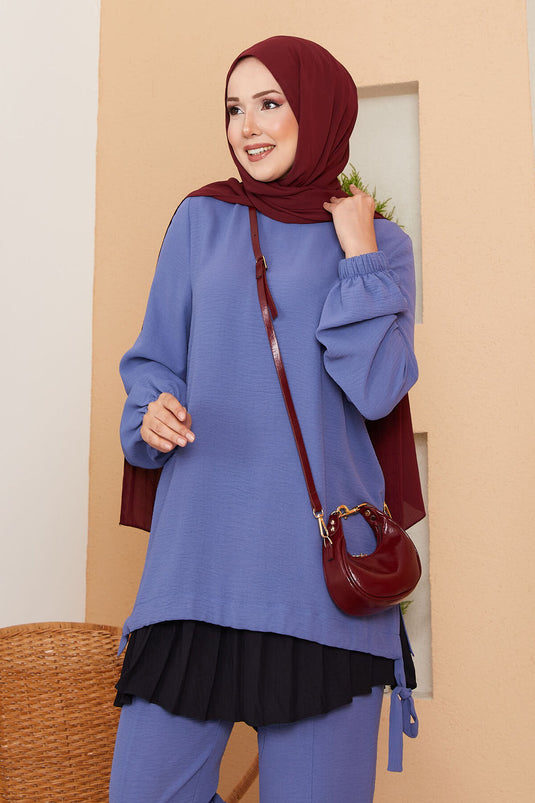 Elastic Waist Pleated Underwear Black