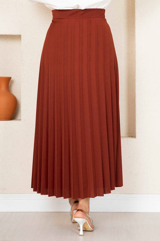 تنورة حجاب مطوية مع بلاط خصر مطاطي