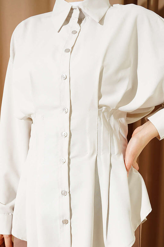 Buy Pleated Pencil Shirt Stone