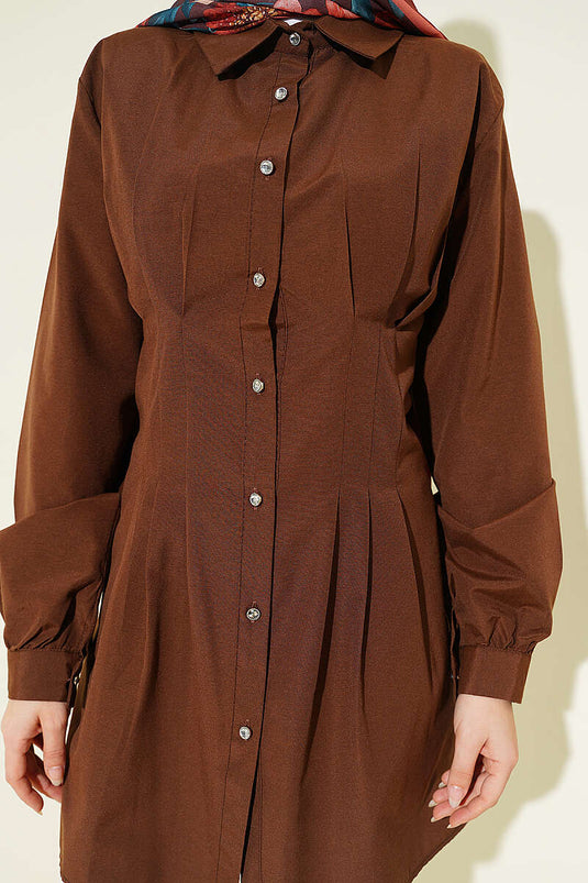 Buy Pencil Stone Button Shirt Coffee