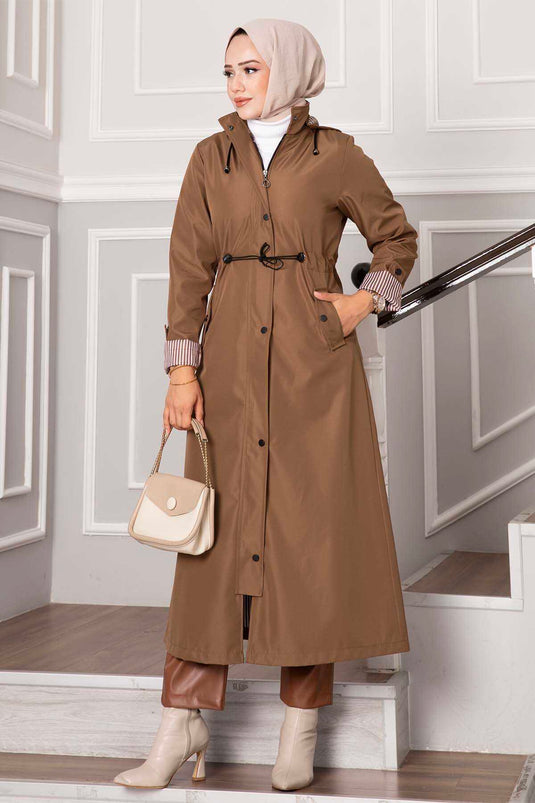 Waist Tunnel Belted Bondit Trench Coat Tan
