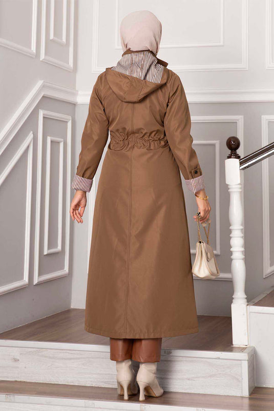 Waist Tunnel Belted Bondit Trench Coat Tan