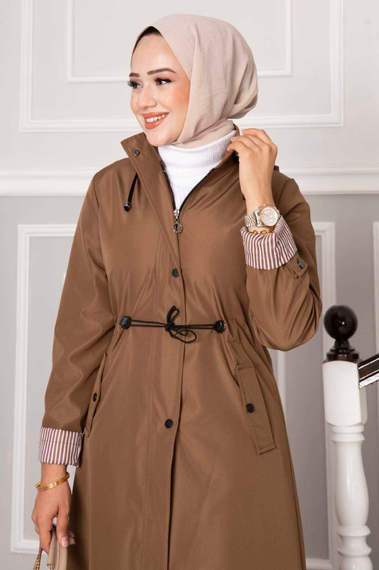 Waist Tunnel Belted Bondit Trench Coat Tan
