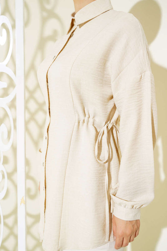 Tunnel Waist Shirt Beige