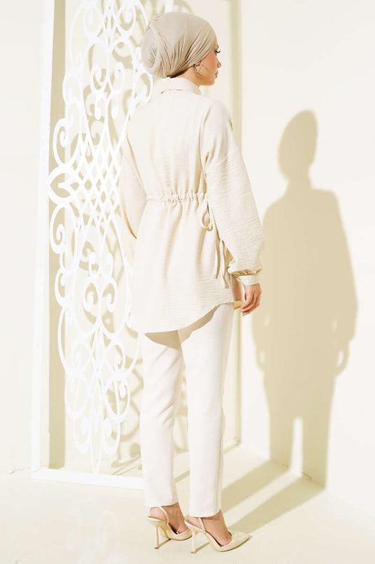Tunnel Waist Shirt Beige