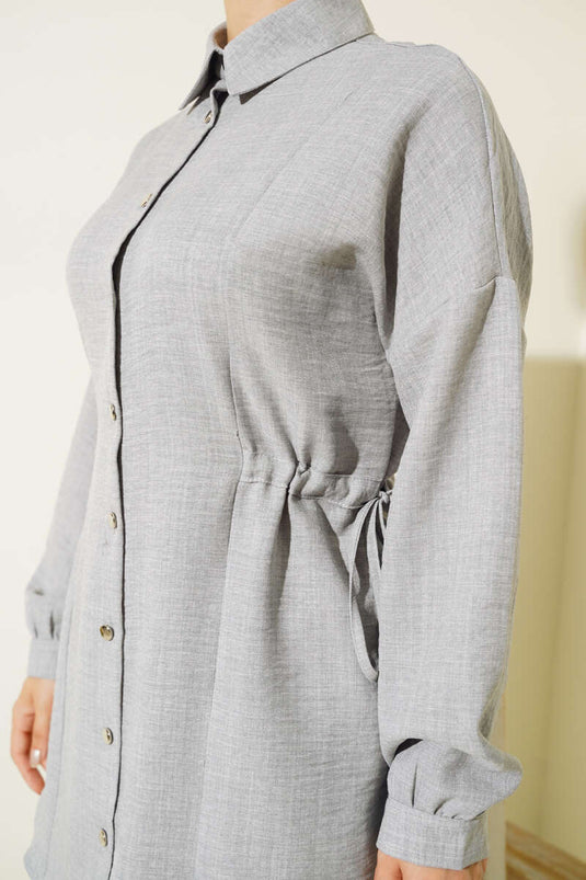 Beli Tünelli Gömlek Gri