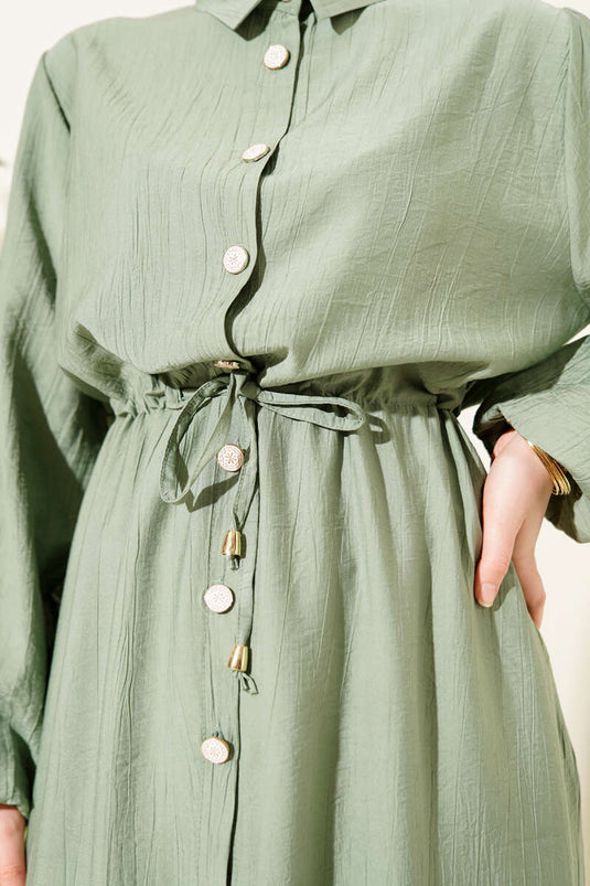 Buy Long Tunic Set with Sleeves in Olive Green