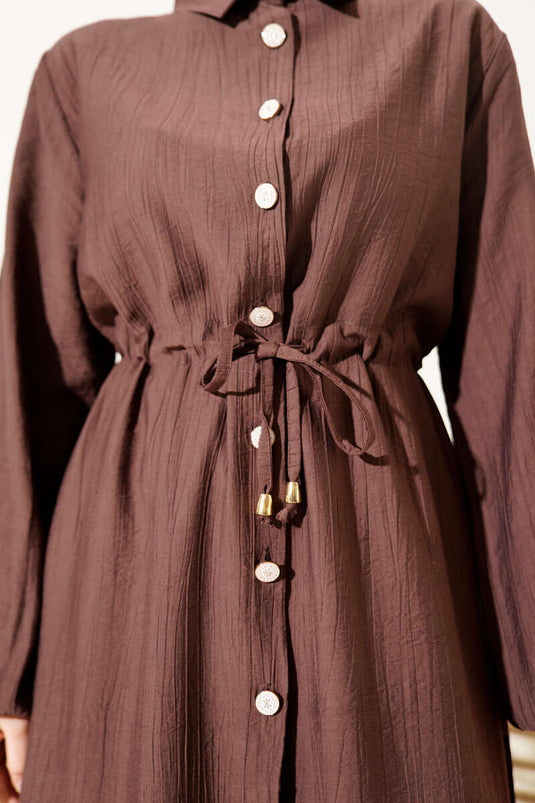 Buy Long Tunic Set with Sleeves Brown