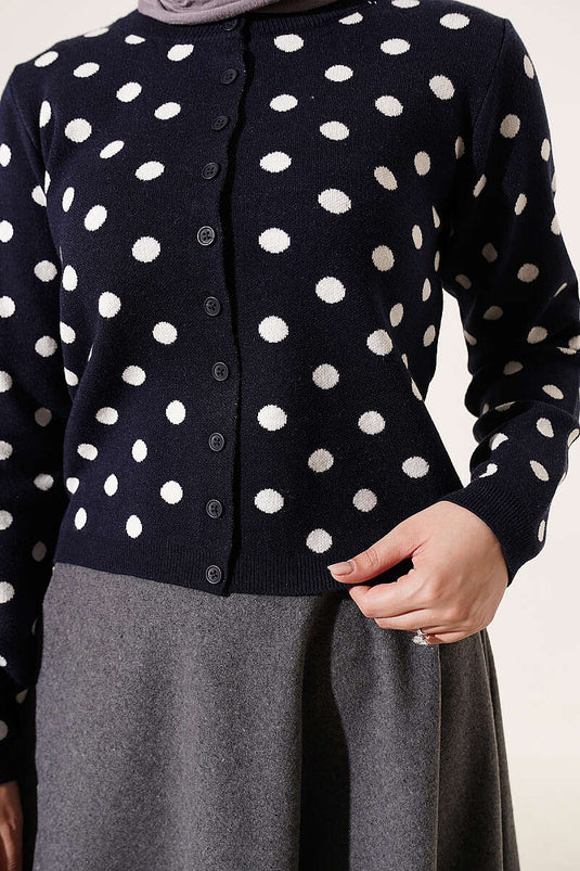 Chaqueta De Punto Con Patrón Azul