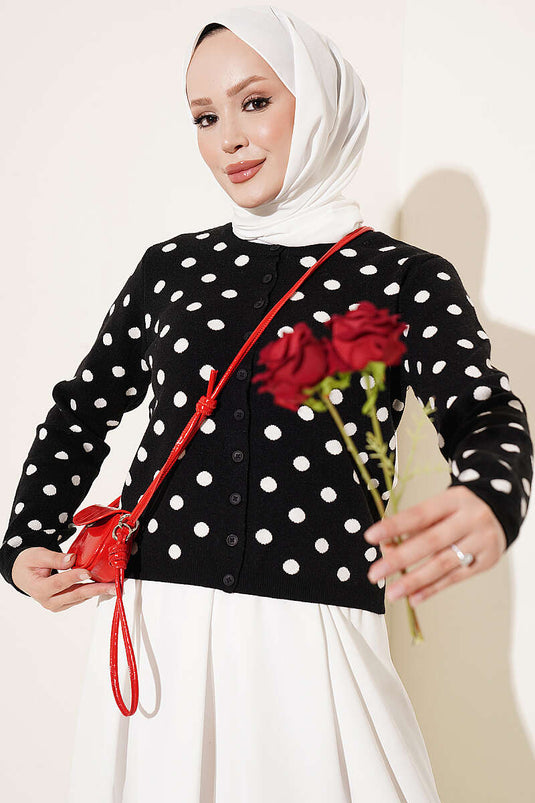 Chaqueta De Punto Con Estampado Negro