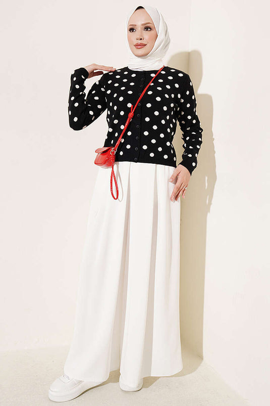 Chaqueta De Punto Con Estampado Negro