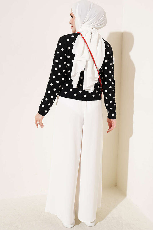 Chaqueta De Punto Con Estampado Negro