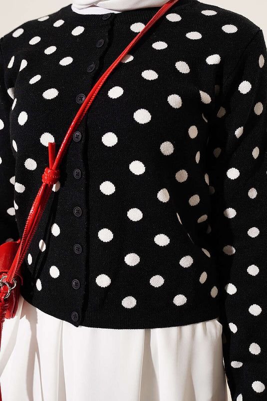 Chaqueta De Punto Con Estampado Negro