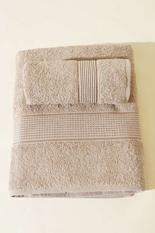 Ensemble de 2 serviettes de bain Betüş couleur vison