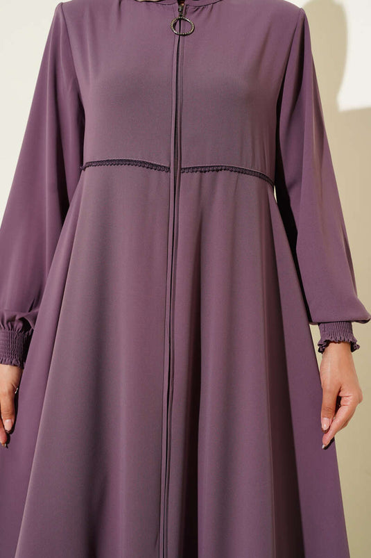 Plus Size Abaya with Wrist Gipel and Shoulder Pads, Dusty Rose