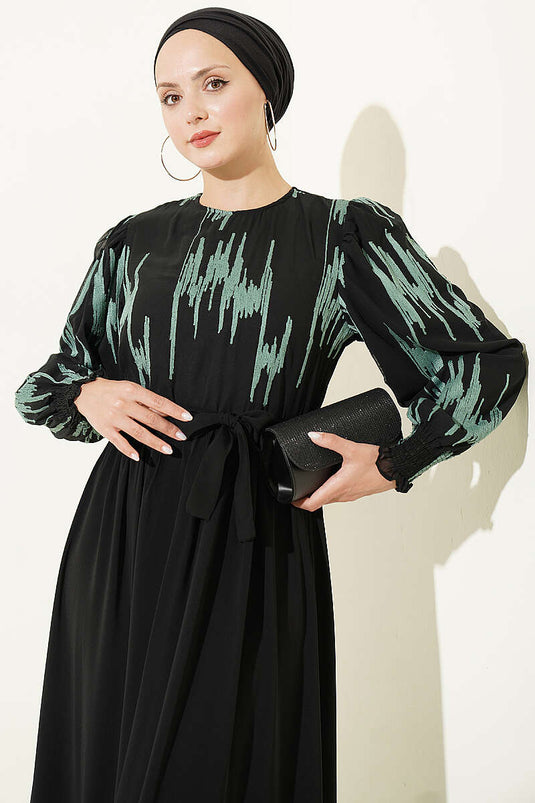 Robe Brodée À Poignets En Vert Menthe
