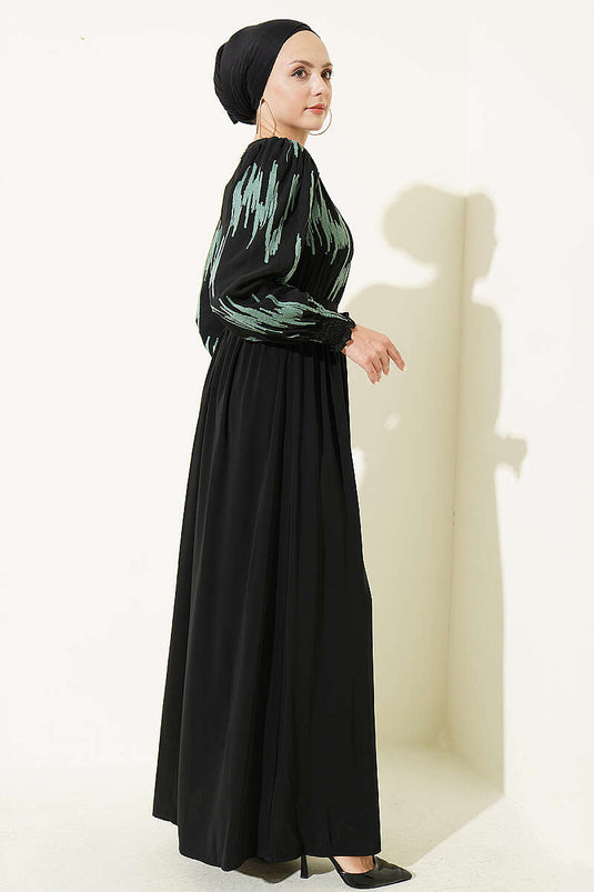 Robe Brodée À Poignets En Vert Menthe