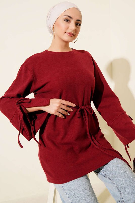 Wrist Corded Cachet Tunic Burgundy