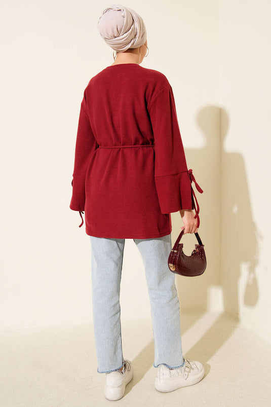 Wrist Corded Cachet Tunic Burgundy