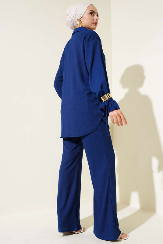 Bilek Lastikli Bürümcük İkili Takım Lacivert