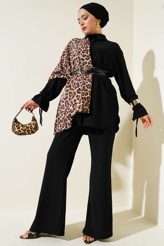 Bilek Lastikli Bürümcük İkili Takım Siyah