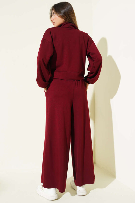 Bilek Lastikli Cepli Salaş Loyşa İkili Takım Bordo