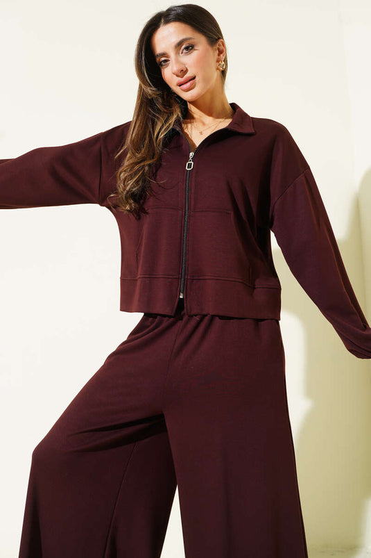 Bilek Lastikli Cepli Salaş Loyşa İkili Takım Kahve