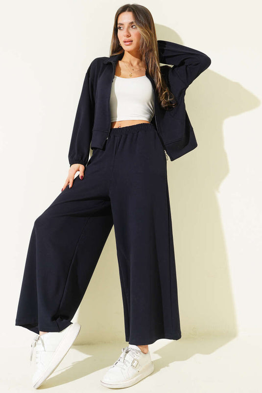 Bilek Lastikli Cepli Salaş Loyşa İkili Takım Lacivert