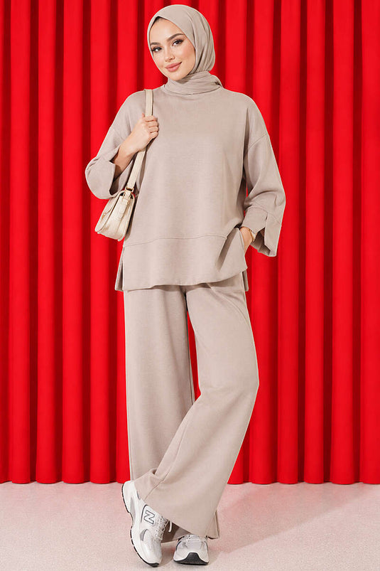 Ensemble Deux Pièces Loysha À Fente Au Poignet Beige